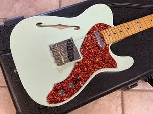 Fender 2024 ограниченная серия American Professional II Telecaster Thinline прозрачный Surf Green