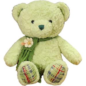 Мягкий и милый разноцветный плюшевый мишка Doudou Beibei, зеленый