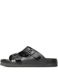 Сандалии с перфорацией и пряжками Needles, черный