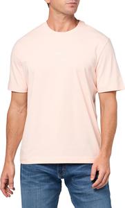Мужская хлопковая футболка BOSS с логотипом на груди, стандартного кроя, Pink Chalk