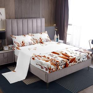 Erosebridal Комплект постельного белья в стиле фермерского дома с водяными листьями эвкалипта осенней расцветки, Tan Teal