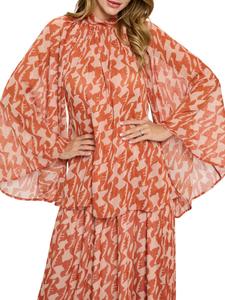 Блузка с прозрачными расклешенными рукавами Renee C., цвет Rust