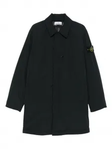 Пальто из переработанного полиэстера Stone Island, черный