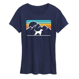 Женская футболка с изображением горы в стиле ретро в стиле ретро, темно-синий