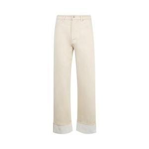 Джинсы Bottega Veneta Colored Turned Up Jeans 'Pale Meringue', белый