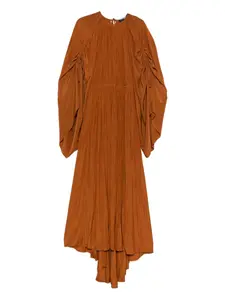 Платье с драпировкой и плиссировкой Lanvin, коричневый