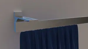 Карниз indeko "Bern", 1 направляющая, желаемая длина, полный комплект внутренней направляющей, включая планеры и крепежный материал 190 см, цвет edelstahlfarben