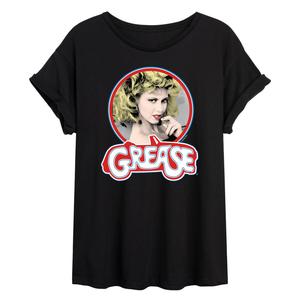 Размерная футболка с рисунком Juniors' Grease Sandy Pose Licensed Character, черный