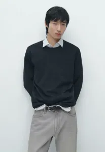 Свитер с круглым вырезом Massimo Dutti, Mottled Dark Blue