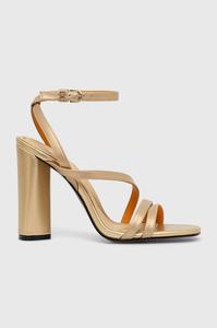 Кожаные босоножки TH GOLD BLOCK HIGH HEEL Tommy Hilfiger, золотой