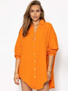 SASSYCLASSY Свободная муслиновая блузка оранжевого цвета
