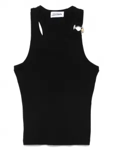 Черная майка с пирсингом Jean Paul Gaultier, черный