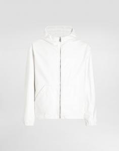 Куртка из кожи и ткани с двусторонним капюшоном Dolce & Gabbana, белый