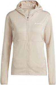 Женская флисовая куртка Adidas Terrex Xperior Light утепленная с капюшоном, бежевый