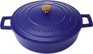 Электрическая кастрюля из литого алюминия, синяя, 28 см, 4 литра, в подарочной коробке MasterClass