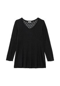 Джемпер из ажурной вязки, легкого А-силуэта Sheego, черный