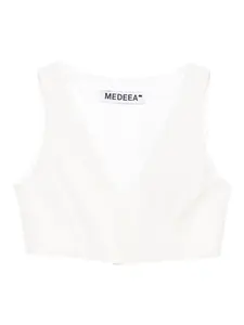 Топ с V-образным вырезом Medeea, белый