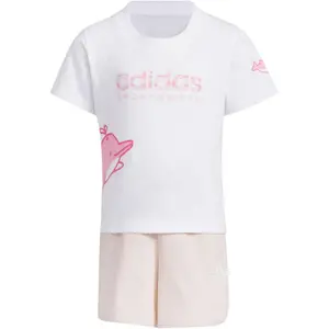 Детская повседневная спортивная одежда с круглым вырезом, умеренной высоты Adidas, set (белый+фиолетовый розовый)