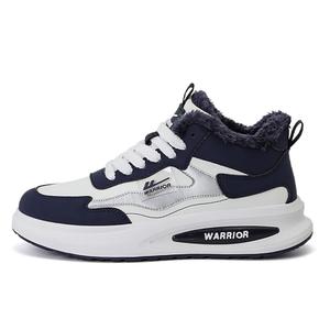 WARRIOR Теплозащита, увеличивающая рост, устойчивая к истиранию, нескользящая, повседневная обувь с низким верхом, цвет белый, темно-синий