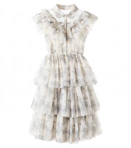 Платье из тюля Jeena с узором toile de jouy C'era Una Volta, Cream/Black Toile De Jouy