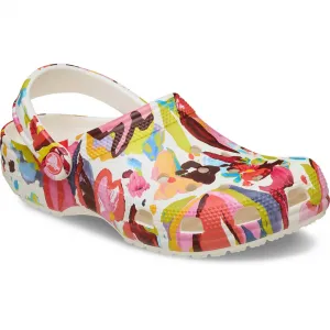 Классические сабо Crocs с цветочным рисунком, белый