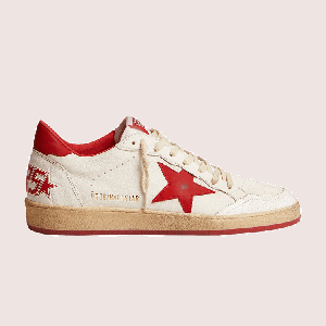 Кроссовки Golden Goose Ball Star 'White Red', белый