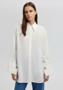 Блузка с широкими манжетами и пуговицами Touché Privé, Ecru