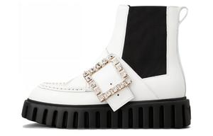 Roger Vivier Женские белые толстые короткие ботинки челси Viv' Go