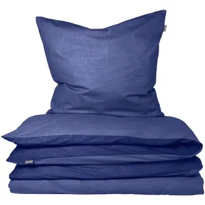 Двустороннее постельное белье Schiesser «Doubleface» из мягкого хлопка с элегантным меланжевым эффектом, доступно в размере 135х200 см, в зеленом цвете, цвет Blau