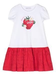 Monnalisa платье-футболка в стиле колор-блок, белый