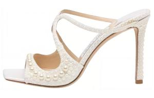 Сандалии Anise 95mm Mules Jimmy Choo, Ecru