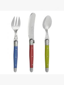 Детский набор столовых приборов из нержавеющей стали Laguiole, 3 Piece, Iridescence