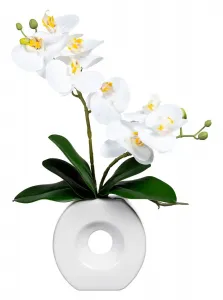 Искусственная орхидея Гаспер Gasper 20х35 см, белый
