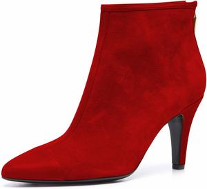 Женские ботильоны YDN с заостренным носком, на щиколотку, с задней молнией, нарядные короткие ботинки, на среднем каблуке «китен», размеры 4-15 США, Red