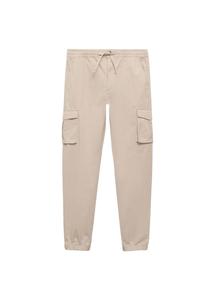 Зауженные брюки MANGO TEEN, бежевый