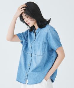 Джинсовая рубашка L.L.Bean Heritage Wash из легкой джинсовой ткани, с коротким рукавом.