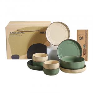 Набор столовой посуды Kawasimaya, mixed color 4-person 9-piece set[gift box set]