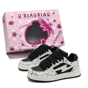 Кроссовки для скейтбординга с низким верхом, увеличивающие рост, с защитой от скольжения и истиранию, унисекс Circle small, White Black