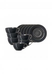 Чашки кофейные Ritzenhoff & Breker Toledo с Блюдцеми, 220 мл, 6 штук, темно-серый