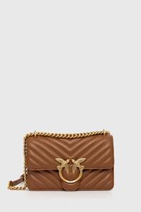 Кожаная сумка Pinko, коричневый