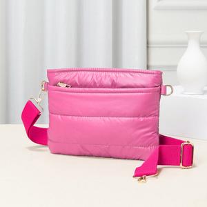 Сумка-пуховик Solid Puffer Crossbody Bag FASHNZFAB, фуксия