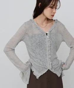 Кардиган с облегающим силуэтом и оборками