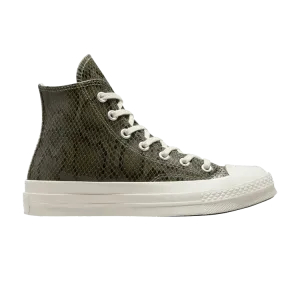 Кроссовки Converse Wmns Chuck 70 High Snakeskin - Light Field Surplus, зеленый