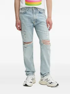 Потертые джинсы с пятью карманами HUGO, синий