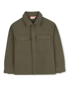 Детская рубашка зеленого цвета из хлопка Hugo