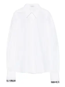 Рубашка с украшением и воротником на пуговицах Brunello Cucinelli, белый