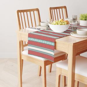 Настольная дорожка, 100 % полиэстер, 12x72 дюйма, геометрический узор пейсли и точки.