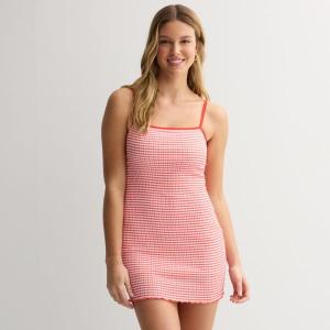 Мини-платье из жатого трикотажа для девушек So, цвет infused melon plaid