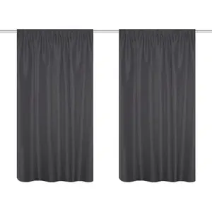 Шторы MAITE с многофункциональной лентой, 2 шт. Home Basics, серый