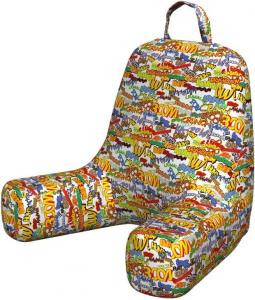 Чехол для подушки для чтения Lunarable с изображением супергероев, в стиле ретро, комиксы, юмор, мультфильм, крик, грохот, хлопки, винтажный дизайн, мягкий чехол для кровати без наполнителя, маленький размер, разноцветный., Multicolor